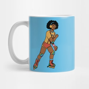 They See Me Rollin' // Funny Retro Rainbow Rollerblading Mug